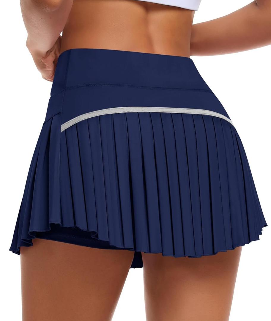 JoyGirl Womens Pleated Tennis Skirt with Shorts High Waisted Golf Skort Mini Skirt Workout Skirt Athletic Skorts with Pockets XS