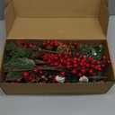 22 Pcs Large Artificial Christmas Tree Picks, Assorted 20 Kinds Red Berry Picks Stem Faux Pine Branches Flower Pick with Pinecones Apples Holly Leaves for Winter Holiday Season Home Decor