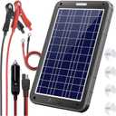 POWOXI 12V Solar Car Battery Charger: 12W Solar Panel Kit Battery Trickle Charger Maintainer with Smart PWM Controller for Car - RV Boat Marine Motorcycle - for Trailer Truck Snowmobile Tractor