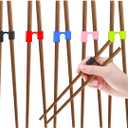EAEDMY 5 Pairs Kid Adult Training Chopsticks Trainers for Beginners, Japanese Wooden Beginners Training Chopsticks Helpers Set, Reusable, Dishwasher Safe, L8.86Inch(3.Rosewood)