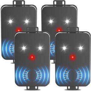 4 Pack Rodent Repellent for Car Engines,Three Power Supply Modes,Car Rodent Repeller Ultrasonic, Under Hood Flashing Light Covers a Wide Range, Suitable for Cars, Garages