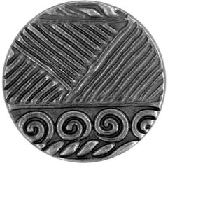 Bezelry 12 Pieces Cute Abstract Pattern Metal Shank Buttons. 23mm (7/8 inch) (Gray Silver)