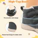 LeIsfIt Toddler Boots Girls Boys Warm Winter Boots Cozy Plush Lining Winter Shoes Indoor Outdoor Faux Fur Booties (Darkgrey)