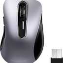 memzuoix 2.4G Wireless Mouse, 1400 DPI Mobile Optical Cordless Mouse with USB Receiver, Portable Computer Mice Wireless Mice for Laptop, PC, Desktop, MacBook, 5 Buttons (Gunmetal)