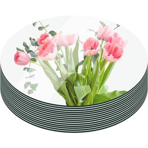 12PCS Round Mirrors for Centerpieces, 12inch Circle Mirror Centerpieces for Tables, Acrylic Candle Plate Wall Mirror Tiles for Wedding Table Centerpieces Birthday Decorations DIY Craft