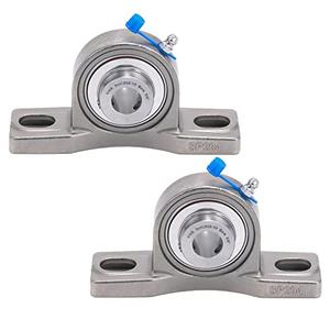 XIKE 1 Pcs SUCP202-10 Bore 5/8" All Stainless Steel Pillow Block Square Flange Mounted Ball Bearings, Solid Base and Self Aligning.