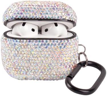 Sparkly Case Compatible with AirPods 4 Generation(2024) with Keychain,Shockproof Protective Premium Bling Rhinestone Cover Skin for AirPods 4 Charging Case (AB for 4rd)