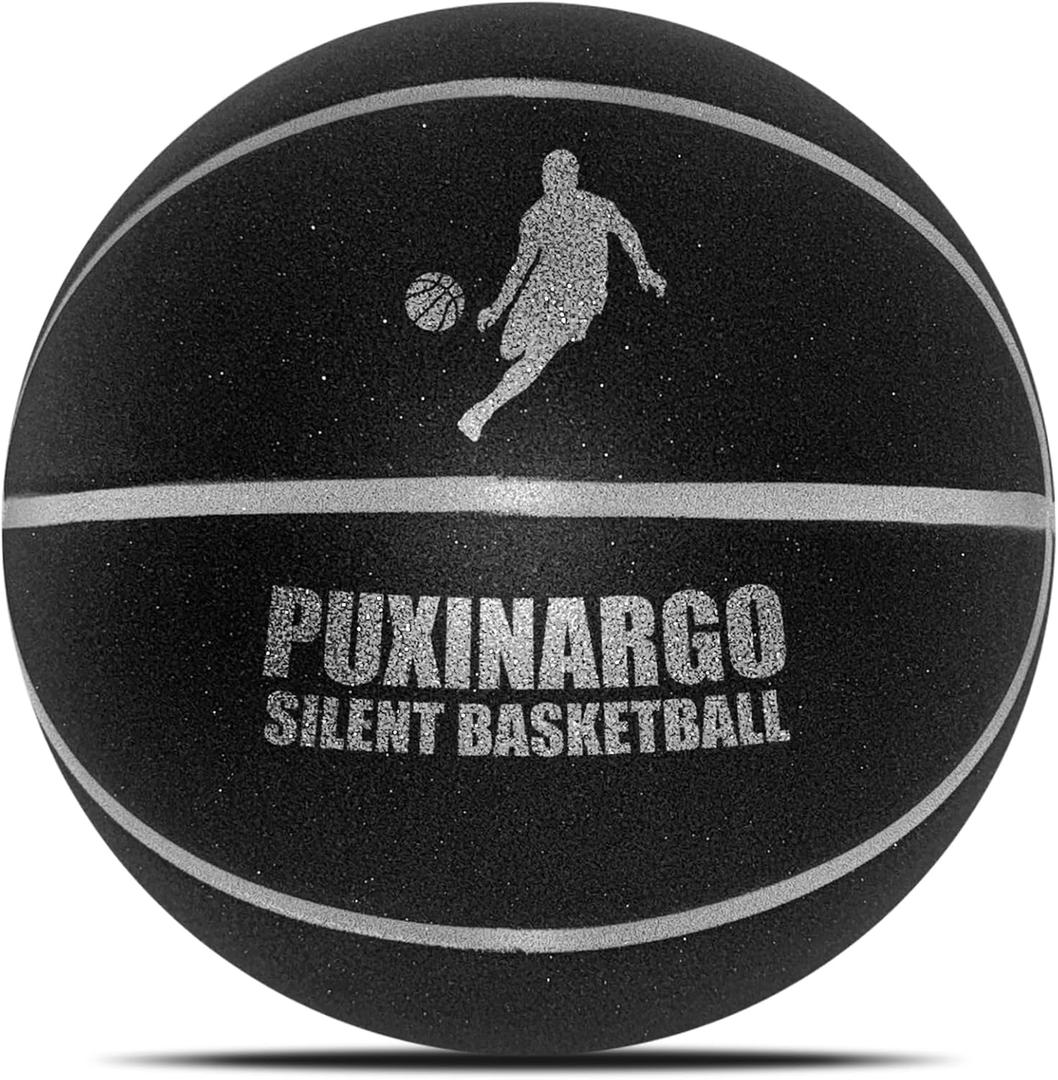 Silent Basketball Size 7 (29.5") Upgrade Dribble Dream Si-Lent Basketball, Foam Basket-Ball No Noise, Quiet Basket-Ball Dribbling Indoor, Training Ball for Indoor Activities, Gift for Youth (Black)