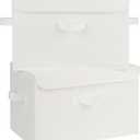 GRANNY SAYS Storage Bins with Lids, Fabric Storage Boxes, Closet Organizers and Storage, Ivory White, 2-Pack