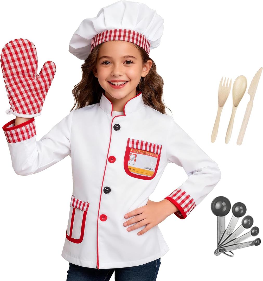 Career Day Costume for Kids Chef Costume for Boys Girls Cooking Play Halloween 100th day of School