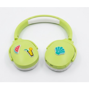 Icon Headphones, Comfortable Padding, High-Quality Sound, Cute Icon Feature, Green