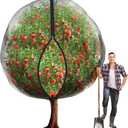10.8 x 9.8 Ft Black Large Fruit Tree Netting with Zipper and Drawstring, Breathable Mesh Garden Bird Netting Plant Cover, Insect Bird Barrier Net Mesh for Protect Fruits Plants from Squirrel Bugs