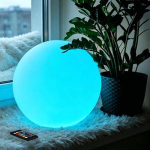 Globe Floor Lamp, 14-inch LED Ball Light with Remote,16 RGB Color Dimmable Rechargeable Nursery Globe Lamp, Waterproof Glowing Orb Light for Indoor Outdoor Lighting Decors