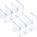 YAGELI Clear Acrylic Purse/Handbag Organizer - 3 Sections Divider for Closet Storage - Sturdy Organizer Rack for Purses, Handbags, and Clutches(2Pack-3Sections)