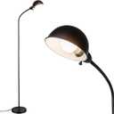 LALISU Dimmable Floor Lamp with Flexible Gooseneck and Rotatable Shade, Modern Style Standing Tall Lamp, E26 Socket, LED Reading Lamp (Black)