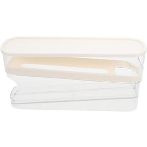 Uonlytech Rolling down Holder Dual Organizer Cover for Refrigerator Automatic Dispenser Transparent Design Space-saving Storage