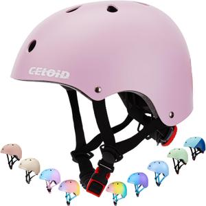 CELOID Kids Bike Helmet, Toddler Skateboard Helmets for Ages 5-8-9 Years Boys Girls, Adjustable Multi-Sport Bicycle Skateboarding Football Roller Scooter Rollerblade Balance Bike Helmet, Light Purple