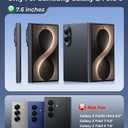 FNTCASE for Samsung Galaxy Z Fold 8 Case with 360 Spin Magnetic Stand Black