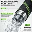 NON-EXPANDABLE Garden Hose 25 FT, Heavy Duty Steel Metal Flexible Water Hose with 10-Function Spray Nozzle, Durable Fabric Skin, No Kinks & Leak-Proof with Upgraded Handle