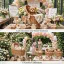 Vintage Wicker Baby Carriage DecorWoven Rattan Stroller Flower Basket Cart for Wedding Centerpieces, Baby Shower Party Supplies & Nursery Floral Arrangement Props Floral Rustic Home Decor