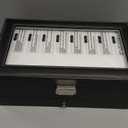 Leather Watch Box 12 Mens Watch Organizer with Jewelry Display Drawer Lockable Watch Case Organizer, Black