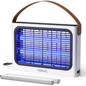 YISSVIC 20W Indoor Bug Zapper Electric Fruit Flies Traps for Indoors Mosquito Zapper Electric Moth Gnat Fly Zapper Extra 2 Bulbs for Home Kitchen Dining Living Room (White)