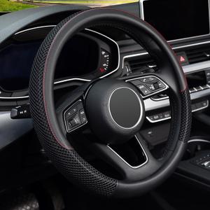 KAFEEK 16 inch Steering Wheel Cover, Black Microfiber Leather Viscose, Breathable, Compatible for F150 F250 F350 Ram 4Runner Tacoma Tundra Range Rover