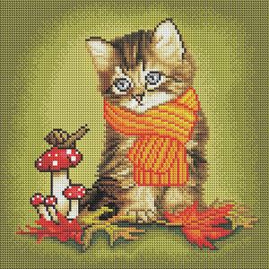 DIAMOND ART CLUB Making Friends - Kitty Diamond Painting Kit, Fun DIY Crafts for Adults, Round Diamond Art Canvas, 30×40, Picture May Vary