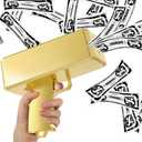 Sopu Make it Rain Money Gun Paper Playing Spary Money Toy Gun, Prop Money Gun Cash Gun Toy Party Supplies (Metallic Gold)
