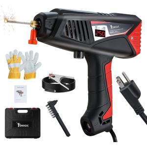 Portable Handheld Welding Machine - 110V,IGBT Inverter ARC Welder Gun Stick Welder, Welder with LED Display,easy arc ignition,small volume, and simple operation for 1/16"-1/8"Welding Rods (Black)