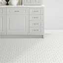 FloorPops Lattice Peel and Stick Floor Tiles, White and Off-White, Geometric Vinyl Floor Tiles, 12 in x 12 in, Pack of 10