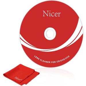 Nicer CD/VCD/DVD Player Cleaner Kit, Laser Lens Cleaning Disc with Double Brush Cleaning System, NS-1