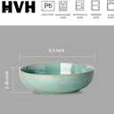 HVH 8.5 inch Large Pasta Bowls Set of 4, 46oz Big Salad Bowl Set of 4, Shallow Bowls, Dinner Bowls Set, Ceramic Bowls Set Microwave and Dishwasher Safe, Smooth glaze (Turquoise)