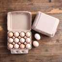 Vintage Egg Cartons 30 Pack, Blank Natural Paper Pulp Square Dozen Egg Cartons Eggs, Classical 3x4 Style Holds Up to One Twelve 12 Count Chicken Eggs, Sturdy Design Made from Recycled Cardboard
