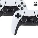 2 Pack Wireless Controller for Windows PC/Raspberry Pi/Stick/TV/Game Box Gamepad Rechargeable Remote Joystick Joypad with Turbo for Desktop Laptop Emulator,Roblox,Steam, RetroPie,RecalBox,RetroArch