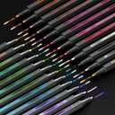 ARTISTRO Paint Pens for Rock Painting, Stone, Ceramic, Glass, Wood, Fabric, Scrapbooking, DIY Craft Making (24 Metallic Fine Tip)