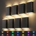 Solar Lights Outdoor,8 Lighting Modes Dusk to Dawn Lighting Wall Sconce IP67 Waterproof Up and Down Solar Wall Light Front Door Light for House, Garage, Porch, Doorway,Fence (8 Pack)