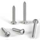 Krysay #12 x 1 Inch Pan Head Wood Screws, Phillips Drive, Stainless Steel 304 (18-8),Self Tapping for Wood, Sheet Metal Screws (60Pcs)