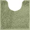 Reyox Chenille Bath Mat, Toilet Rugs U Shaped, Soft Plush Bath Bathroom Rug, Absorbent Shaggy Bathroom Contour Rug Sage Green 19.7"x15.7"