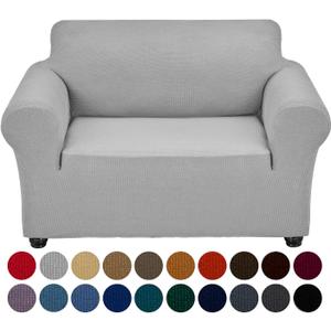 Joccun Stretch Chair Couch Cover, 1-Piece Sofa Slipcover Spandex Jacquard Fabric Sofa Covers with Elastic Bottom, Washable Furniture Protector for Dogs, Cats, Kids (Armchair, Wide 35" - 55", Silver)