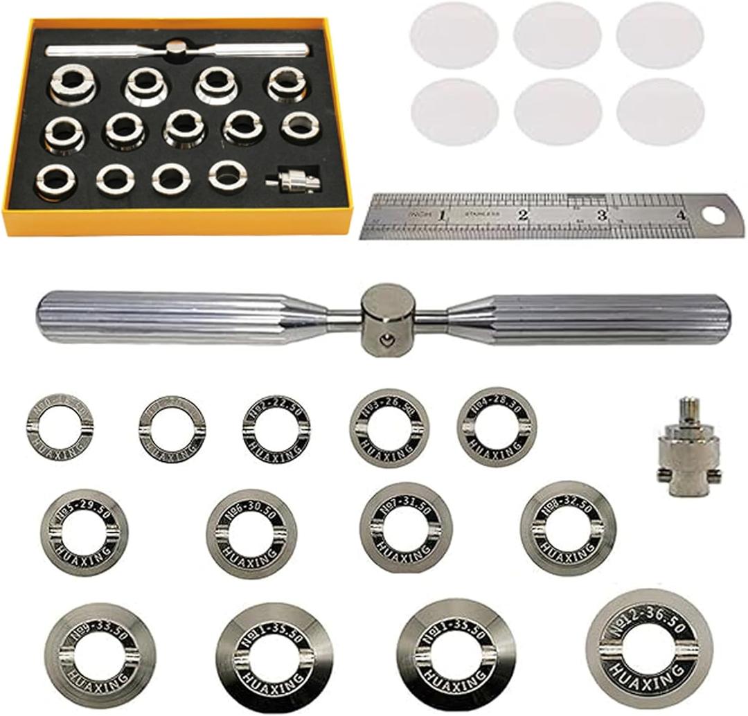 Watch Repair Tool,5537 Watch Case Opener,Watch Back Remover Tool with 13 Dies for Big & Small Full Sizes for Watch Making and Repair