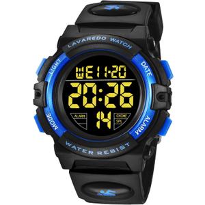 Kids Watch,Boys Watch for 3-15 Year Old Boys,Digital Sport Outdoor Multifunctional Chronograph LED 50 M Waterproof Alarm Calendar Analog Watch for Children with Silicone Band,Kids Gift