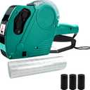MX-5500 Commercial-Grade 8-Digit Labeling Kit | Price Tag Gun with 5000 White Stickers + 3 Extra Ink Cartridges | Heavy-Duty Numerical Pricing Tool for Retail Stores, Grocery & Office Use (Green)