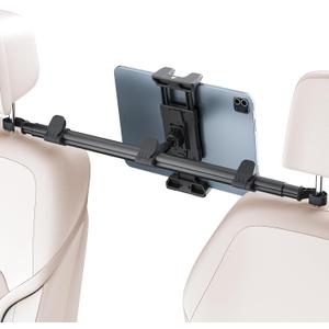 OHLPRO Car Tablet Holder for iPad Headrest Mount, Aluminum Extendable Back Seat Stand Compatible with iPad Pro Air Mini | Galaxy Tab | Kindle Fire HD or Other 4.7-13" Devices, Road Trip for Kids (Headrest Spacing: 27.5 inch)
