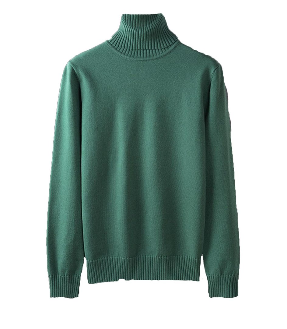 Mens Turtleneck Lapel Sweaters Basic Knitted Thermal Slim Fit Sweater Casual Solid Long Sleeve Warm T-Shirts Pullover Tops, Size M