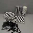 300pcs Gingham Paper Plates and Napkins Gingham Checkered Bachelorette Party Supplies Glamping Birthday Tableware Set Summer Plaid Camping Themed Party Favors Baby Bridal Shower