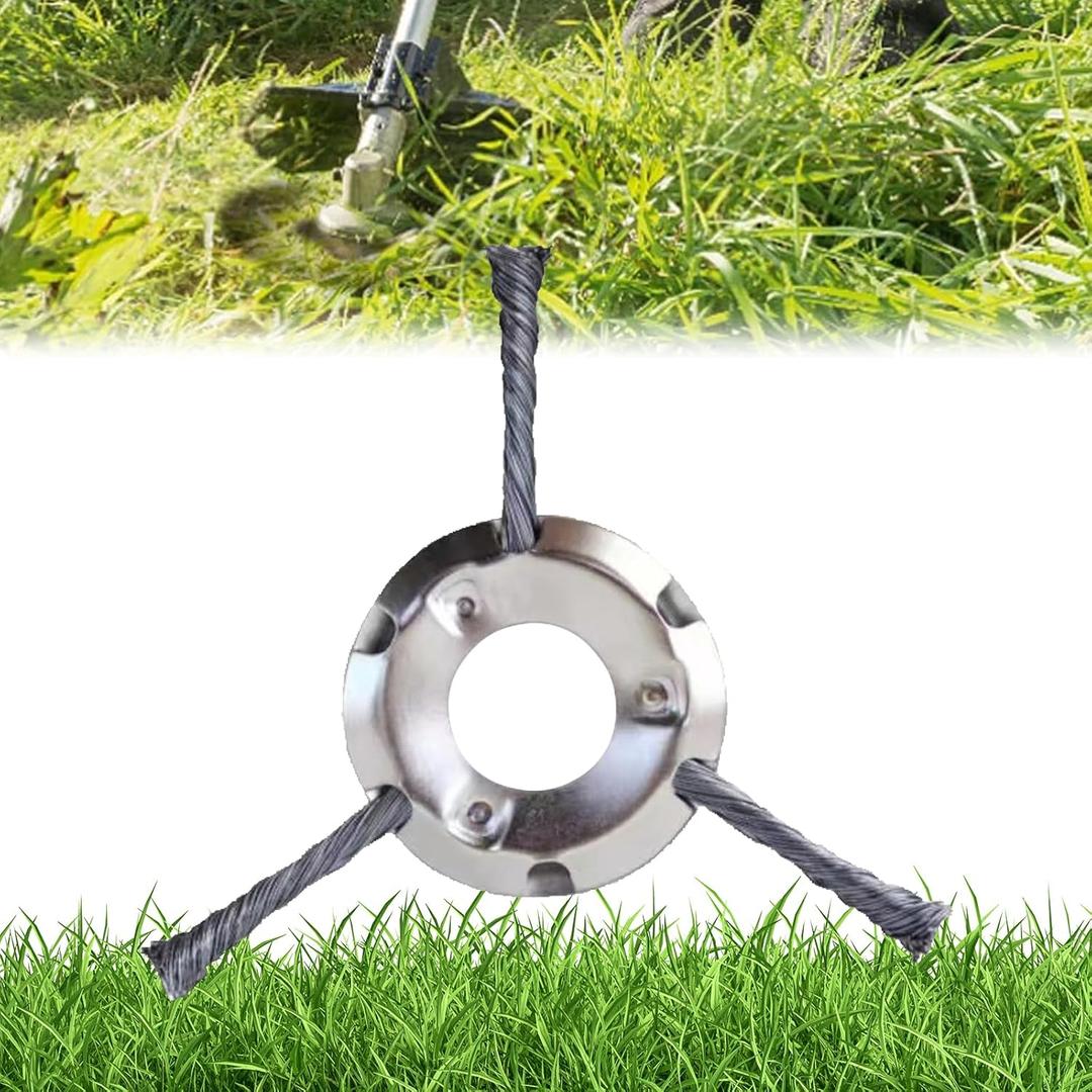 Wire Weed Trimmer Head, Universal Steel Wire Trimmer Head Twisted Steel Wire, and Durable, Steel Wire Trimmer Head for Removing Lawns, Terraces, Etc. (200MM-3blades-25.4MM)