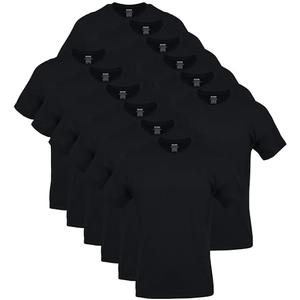 Gildan Men's Crew T-Shirts, Multipack, Style G1100, Black (12-Pack), Large