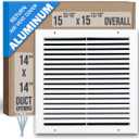 Fits 14x14 Duct Opening | Aluminum Return Air Grille by Handua | Vent Cover Grill for Sidewall and Ceiling | Rust Free | Durable Powder Coating | HVAC Cold Air Intake Grille | White