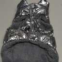 AOFITEE Dog Winter Coat, Waterproof Dog Jacket, Warm Small Dogs Coat, Fleece Dogs Puffer Jacket, Windproof Pet Snowsuit, Cozy Female Male Pet Snow Jackets Fleece Vest with Snap Closure, Silver, Medium